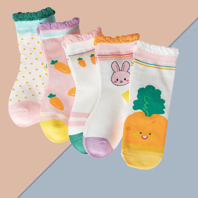 5 pairs soft cotton children socks cute cartoon print kids socks newborn baby boy socks casual girls boys socks 1 to 12 years