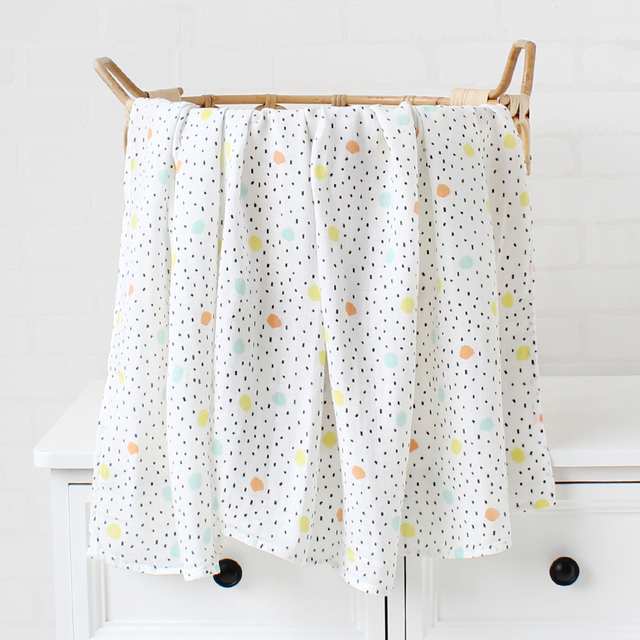 Muslin Swaddle Baby Blanket Bamboo Cotton Swaddle Wrap Newborn Receiving Blanket Flower Print Baby Newborn Blankets