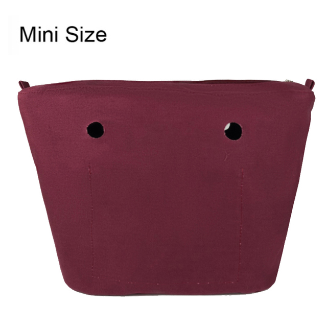 Classic Mini Size Waterproof Solid Canvas Insert Inner Liner Insert Zipper Pocket For Obag O Bag Silicone Handbag Bag