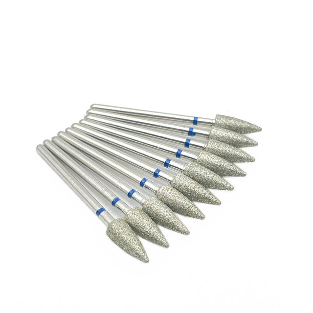 10pcs 2.35mm Shank Diamond Grinding Bur Drill Bits Sets for Dental Grinding Dental Polishing Burs