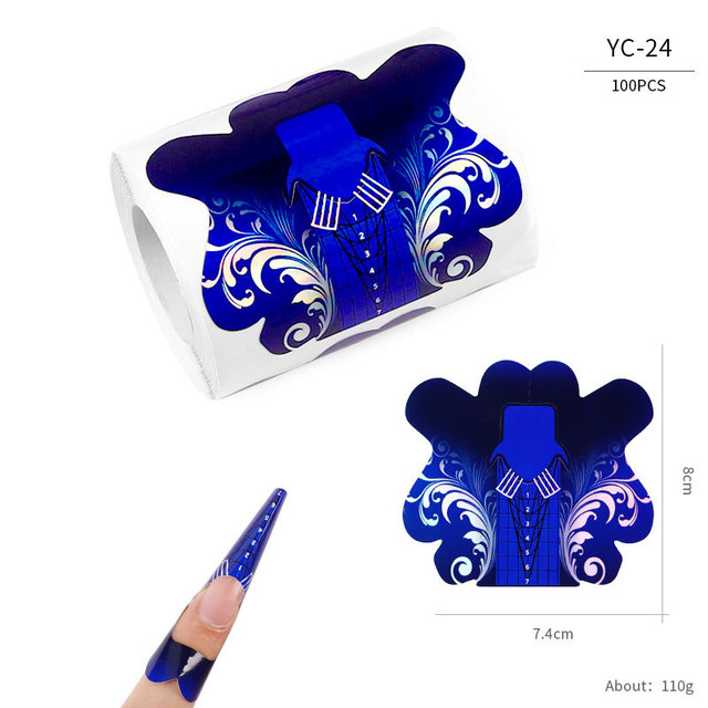 100pcs Nail Nail Stickers Forms French Nail UV Gel Stamp Extension Builder Form Guide Template Manicure Tool for Nails Tools