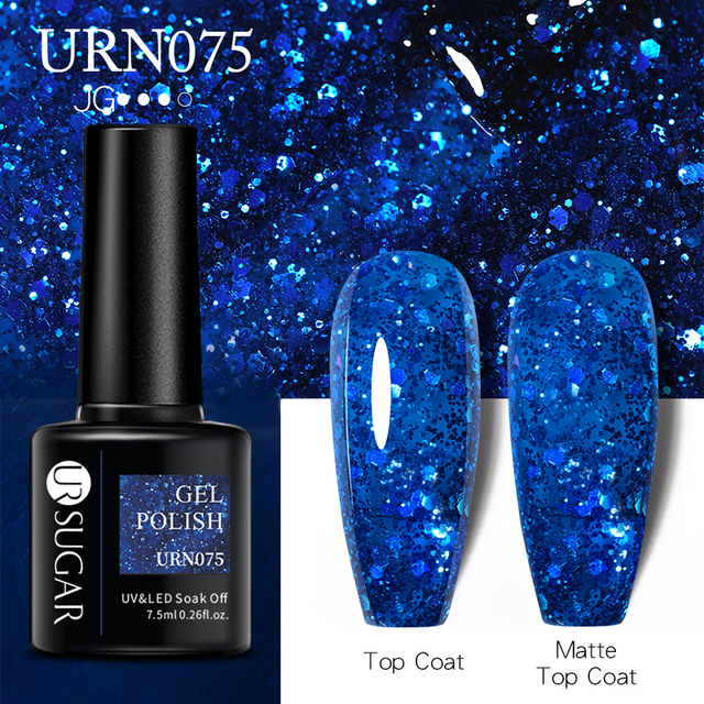 UR SUGAR Glitter Nail Gel Polish Color Glitter Sequins Shiny Gel Base Long Lasting Nail Art Varnish