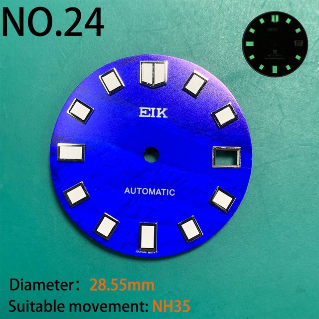 Nh35 watch double dial new C3 luminous modified craft watch skx007 SKX006 small millimeter 28.5mm abalone nh35 universal