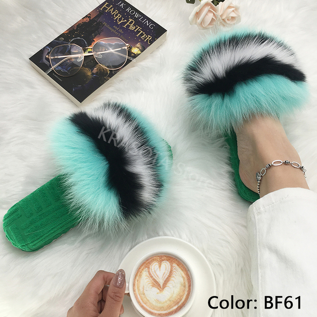 Ladies Slippers Flat Flip Flops Women Shoes Soft Luxury House Platforms Sandals Real Fur Slides Summer Fluffy Fashion Slippers