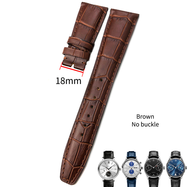 Cowhide watch strap 20mm 21mm 22mm,replacement for Portuguese IWC,Porotfino,Family piloto,folding buckle