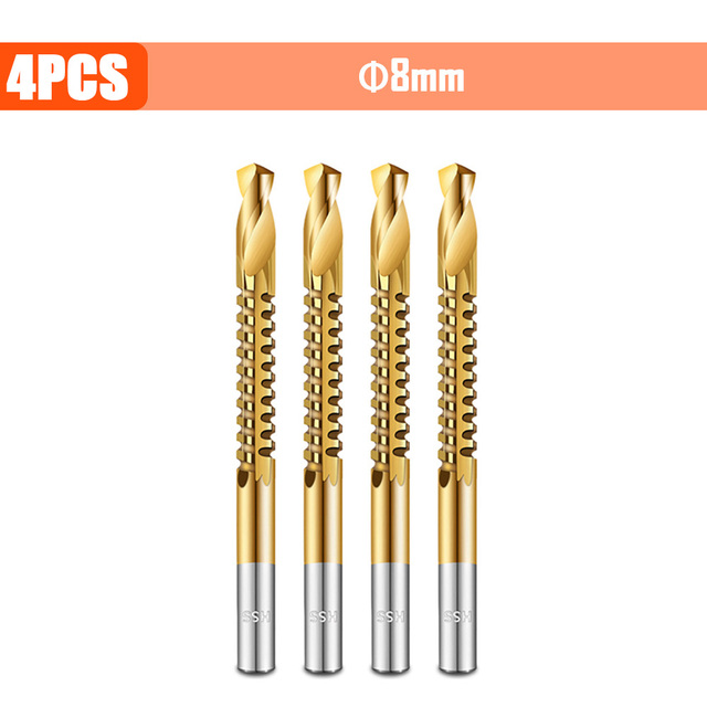 3/4/5/6pcs Cobalt Drill Bit Spiral Screw Metric Composite Tap Drill Bits Drill Polishing Woodworking HSS Twist Drilling Tools