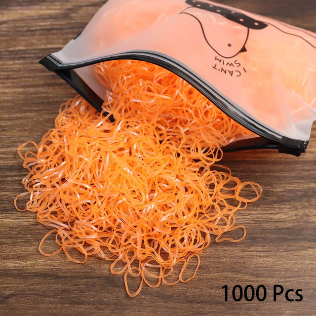 1000pcs Disposable Rubber Band Hairband For Kids Ponytail Hair Ties Colorful Elastic Hair Bands Baby Hair Accessories