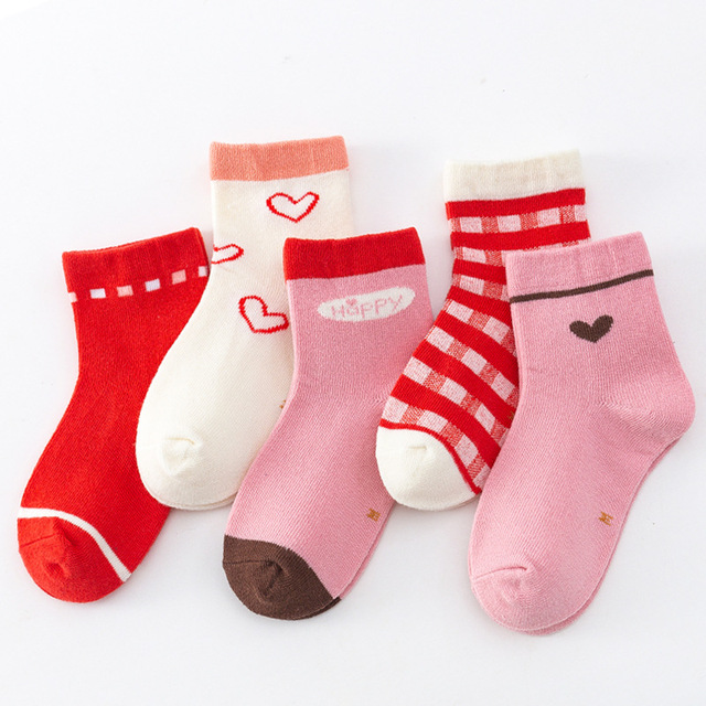 5 Pairs Cotton Kids Warm Socks Winter Socks For Baby Girls Cute Cartoon Newborn Toddler Casual Sports Socks Boys Socks 0-12 Years