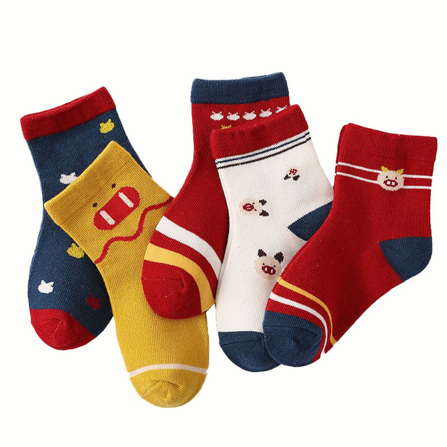 5pairs/lot Cute Cartoon Baby Girls Socks Winter Thicken Soft Kawaii Infant Toddler Socks Cotton Baby Boy Sports Socks for 1-12Y