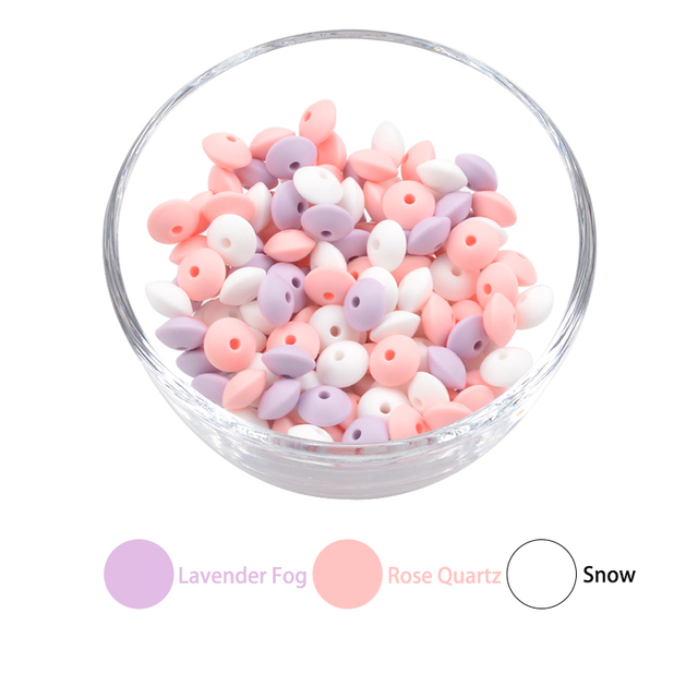 LOVKA 12mm 50pcs/lot Silicone Lentil Round Beads Teething Baby Teether Chew BPA Free DIY Chain Pacifier Food Grade Silicone