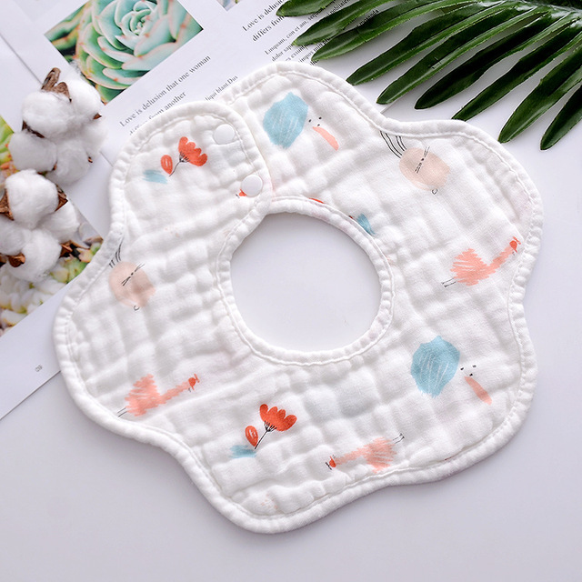 Baby Bibs 360 Degree Rotation 8 Layers Gauze Gauze Baby Kids Bandana Burp Cloth Soft Newborn Infant Saliva Towel Baby Stuff