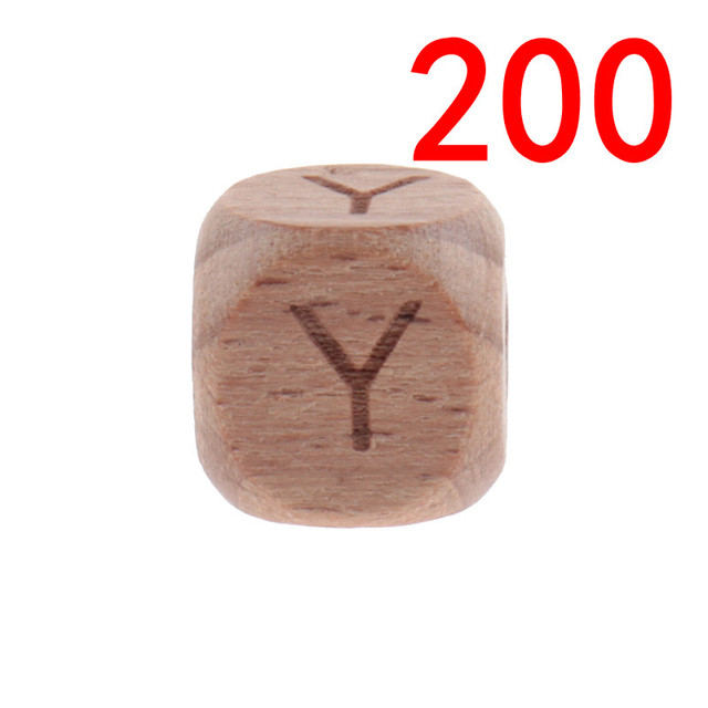 200pcs 12mm Beech Wooden Beads For Baby Wood Letters Bead Baby Teether Diy Beads With Silicone Teether Letters Alphabet