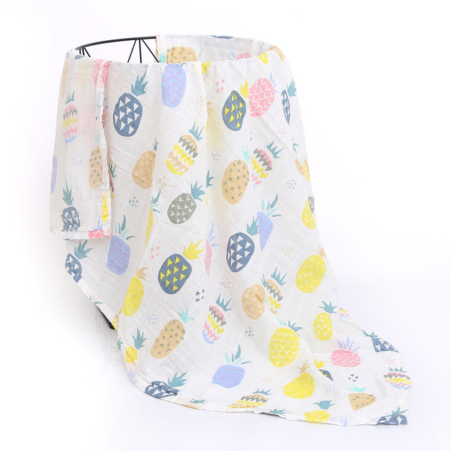 120cm*110cm 2 Layer Muslin Blanket Muslin Bamboo Baby Swaddle Blankets Newborn Baby Muslin Battaniye