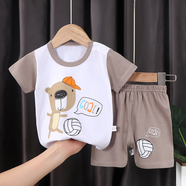 Seieroad Children's Summer Clothes Dinosaur Boys Cartoon T-shirt T-shirt + Pants Kids Clothes Short Sleeve Teenage Clothing Set Tracksuit