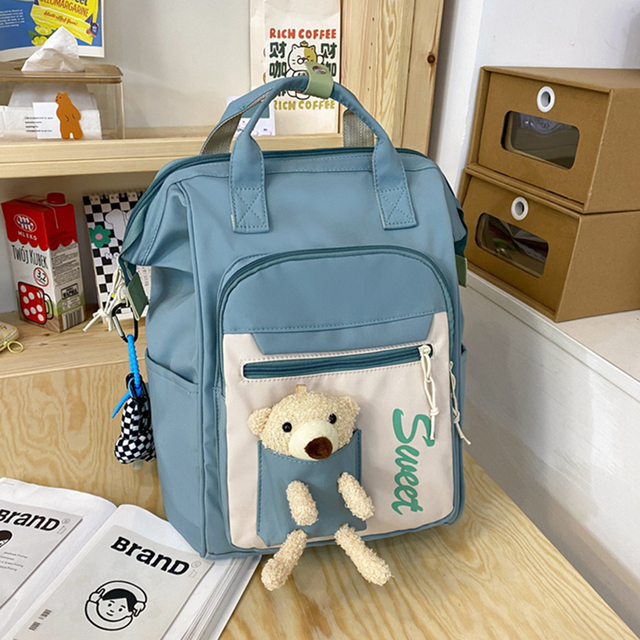 Cute Women Backpacks Large Capacity Backpack Waterproof Multi Pocket Nylon School Backpack For Student Girls Kawaii Backpacks