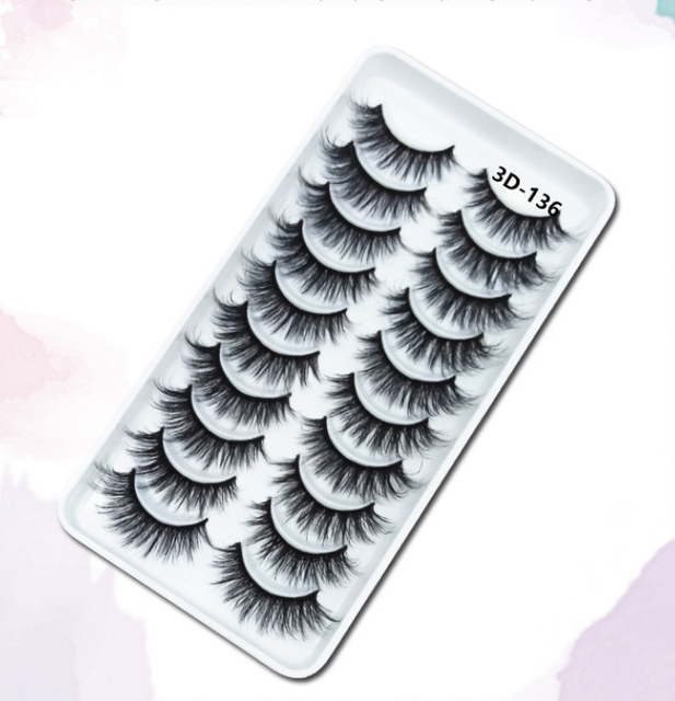 10 pairs of 3D false eyelashes, handmade, soft and hot, naturally, to create a perfect eye makeup, cross and thick