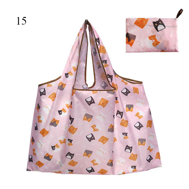 Environmental Shopping Bag Women Foldable Casual Handbag Floral Multifunctional Convenient Shopping Pouch Large Capacity Bag