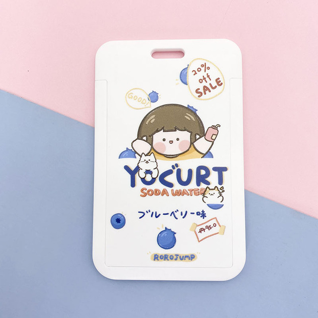 New cute cartoon student meal ID card holder campus card ID badge holder lanyard access control subway bus card protective cover