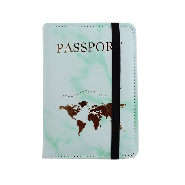 831A Simple Fashion Passport Holder World Map Thin Slim Personality Travel Wallet Gift PU Leather Card Holder Cover Unisex