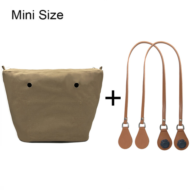 1 Set Lining Fabric Insert Interior Pocket with 85cm Obag Long Handles Microfiber Leather Handles for Classic Small O Bag Accessories