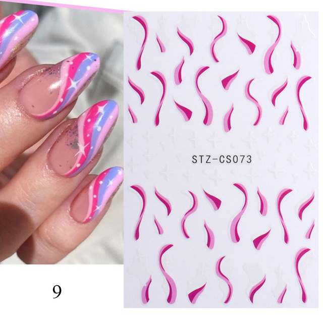 French Nail Finger Tips Sticker Guide Stencil Tape Nail Guides Stickers Manicure DIY Line Tips Nail Art Decals 3D Beauty Tool