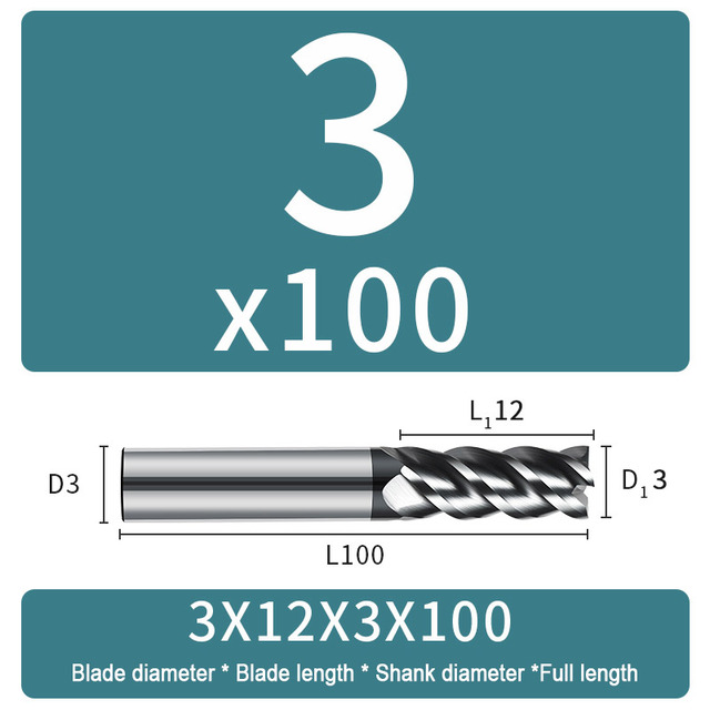 Carbide Milling Cutter 4 Flute Harden Tungsten Alloy Steel Face End Mill Lengthening 16mm 150mm Computer Tools Stainless Special HRC 65