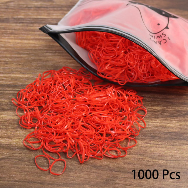 1000pcs Elastic Hair Bands Ponytail Hairband Colorful Rubber Band Scrunchies Disposable Baby Hair Accessories Cute Hair Ties