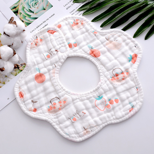 Baby Bibs 360 Degree Rotation 8 Layers Gauze Gauze Baby Kids Bandana Burp Cloth Soft Newborn Infant Saliva Towel Baby Stuff