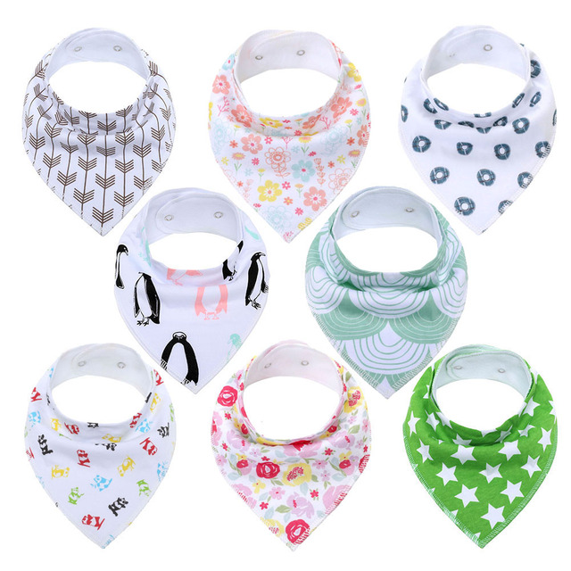 8pcs Civarua Kids Baby Bibs Newborn Baby Bandana Drool Bibs Super Soft Bandana Bibs for Boys and Girls 100% Organic Cotton Bibs