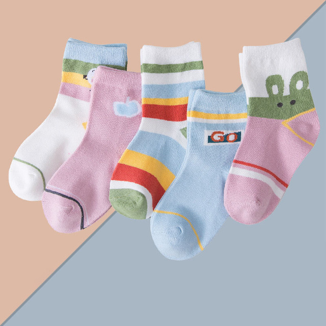 5 pairs soft cotton children socks cute cartoon print kids socks newborn baby boy socks casual girls boys socks 1 to 12 years