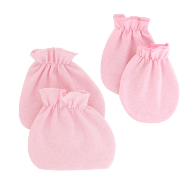 T5EC 4 Pairs Baby Soft Cotton Gloves Anti Scratch Face Protection Gloves For Newborn Baby Shower Gifts