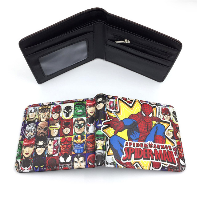 Disney Marvel Animation Peripheral Spiderman Short Leather Wallets Wallet Purse For Men Unique Wallet Wallet Women