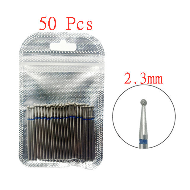 50pcs/set Nail Drill Bit Set Cutter Dental Diamond Grinding Polish Burs Dental Lab Polisher 2.35mm Shank Nail Tools