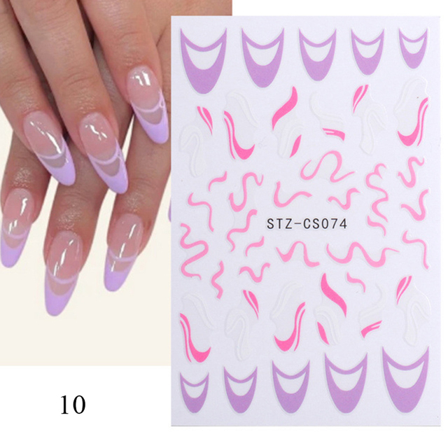 French Nail Finger Tips Sticker Guide Stencil Tape Nail Guides Stickers Manicure DIY Line Tips Nail Art Decals 3D Beauty Tool