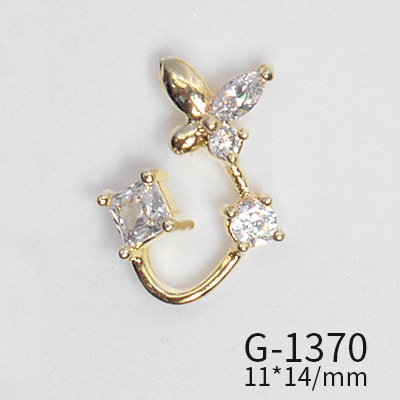 10pcs/lot 3D Luxury Moon Crane Zircon Crystals Rhinestones Pearl Nail Art Jewelry Nail Decorations Accessories Charms Supplies