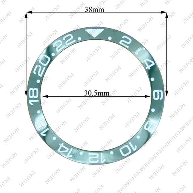 NEITON 38 مللي متر السيراميك الحافة GMT و الغوص ساعة إدراج ل 40 مللي متر ساعة رجالي الساعات استبدال اكسسوارات ساعة ساعة بميناء بسيط الحافة Ins