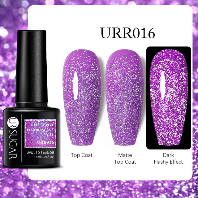 UR SUGAR 7.5ml Purple Series Gel Nail Polish Reflective Laser Gel Glitter Semi Permanent Lamp Varnish Soak Off Nail Art Design