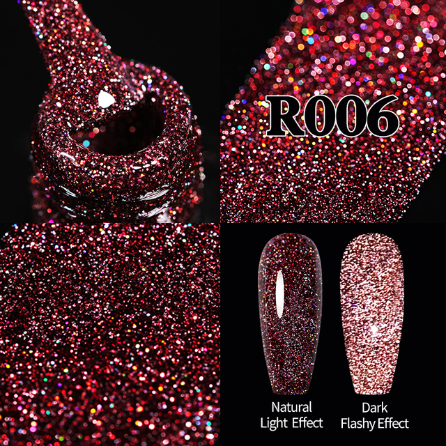 UR Sugar Fluorescent Reflective Gel Holographic Gel Nail Polish Shine Neon Glitter Semi Permanent Soak Off UV LED Nail Gel