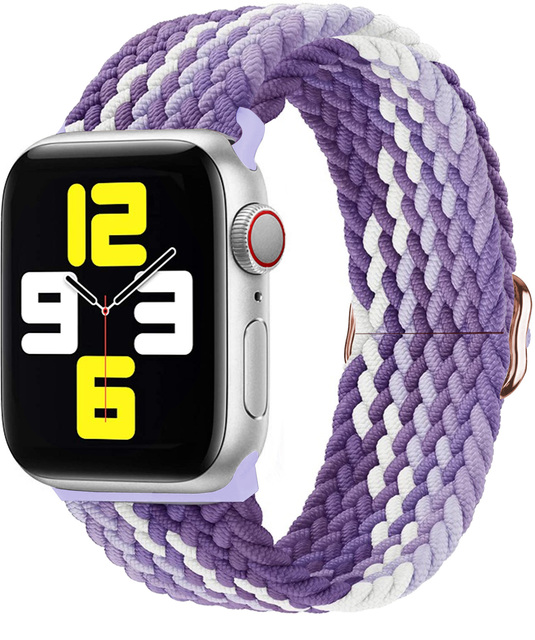 Braided Solo Loop Ring for Apple Watch 44mm 40mm 42mm 38mm Elastic Nylon Fabric Bracelet for iWatch 3 4 5 SE 6 Adjustable Buckle