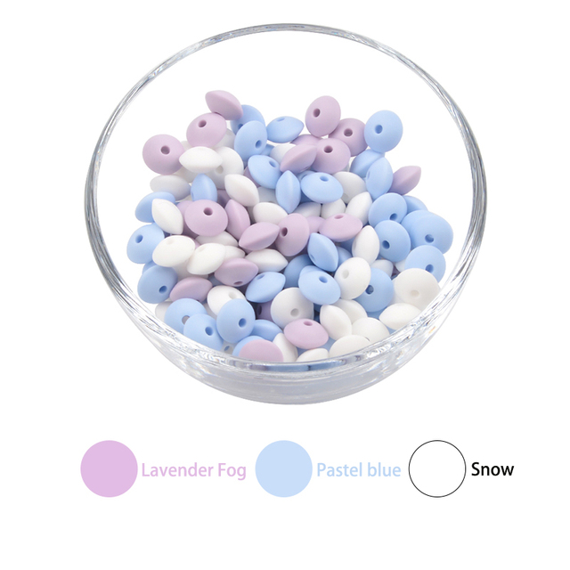 50pcs/lot 12mm Silicone Lentils Silicone Beads BPA Free DIY Magic Newborn Nursing Accessory Teething Necklace Teething Toy