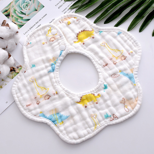 Baby Bibs 360 Degree Rotation 8 Layers Gauze Gauze Baby Kids Bandana Burp Cloth Soft Newborn Infant Saliva Towel Baby Stuff