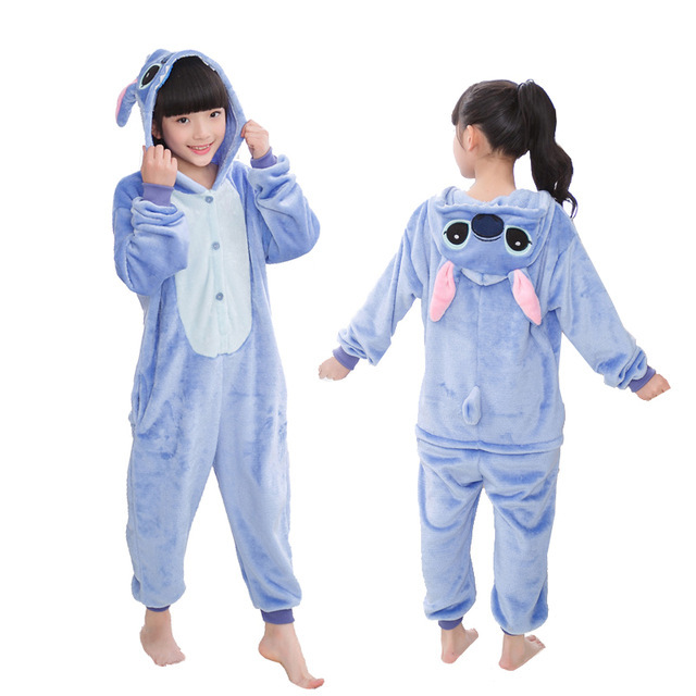 Winter Kigurumi Kigurumi Soft Warm Soft Flannel Pajamas Cartoon Animal Hooded Pajamas Boys Unicorn Pajamas Girls Kids Sleepwear