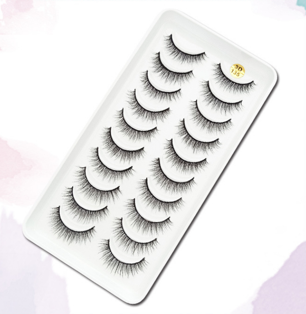 10 pairs of 3D false eyelashes, handmade, soft and hot, naturally, to create a perfect eye makeup, cross and thick