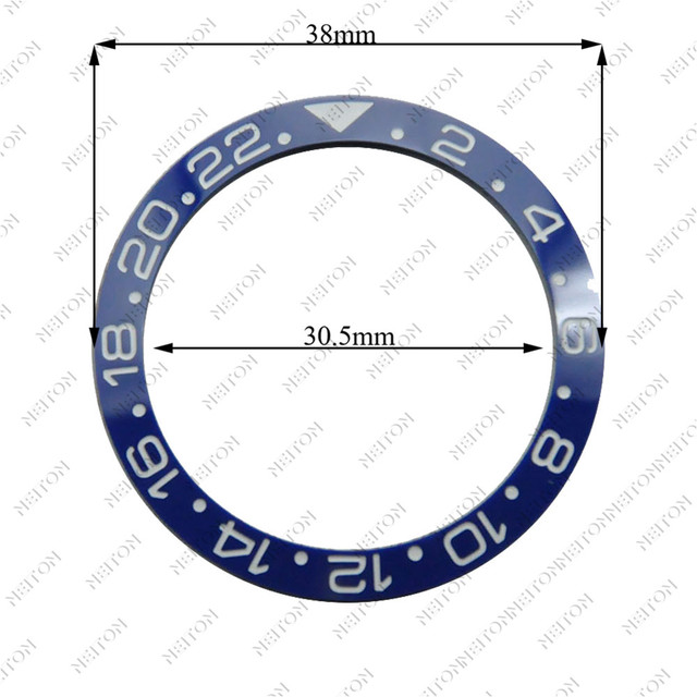 NEITON 38 مللي متر السيراميك الحافة GMT و الغوص ساعة إدراج ل 40 مللي متر ساعة رجالي الساعات استبدال اكسسوارات ساعة ساعة بميناء بسيط الحافة Ins
