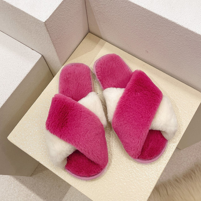 Women Shoes Soft Short Plush Different Styles Comfortable Women Slippers Open Toe Indoor Women's Shoes Furry Luxury Home Slippers