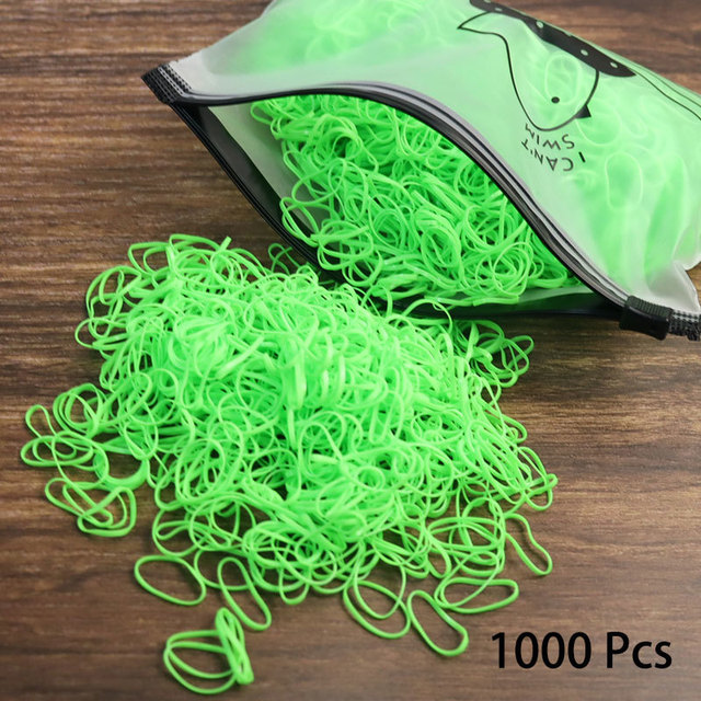 1000pcs Disposable Rubber Band Hairband For Kids Ponytail Hair Ties Colorful Elastic Hair Bands Baby Hair Accessories