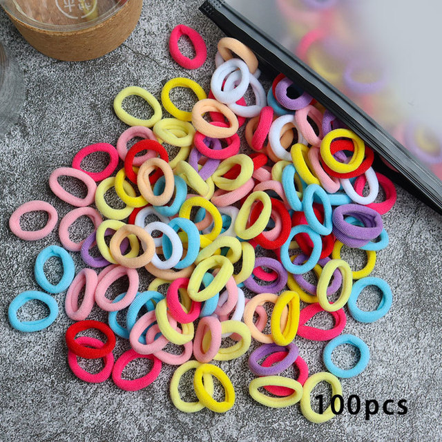 50pcs Girls Solid Color Big Rubber Band Ponytail Holder Gum Headwear Elastic Hair Bands Korean Girl Hair Accessories Ornaments