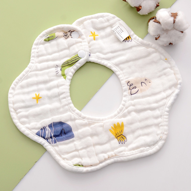 Baby Bibs 360 Degree Rotation 8 Layers Gauze Gauze Baby Kids Bandana Burp Cloth Soft Newborn Infant Saliva Towel Baby Stuff