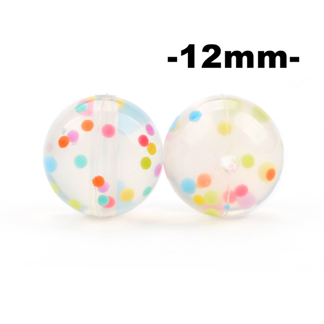 luvka 12mm 100pcs Silicone Beads Round Teether Baby Nursing Pendant Pacifier Clip Oral Care BPA Free Food Grade Colorful