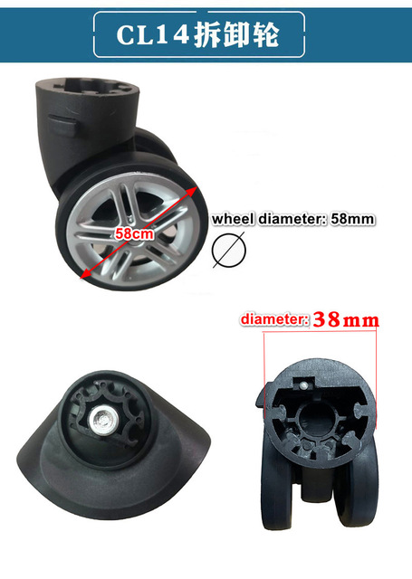 Suitcase Luggage Replacement Accessories Removable Universal Wheels Plug-in Detachable Wheel Pulley Repair Parts